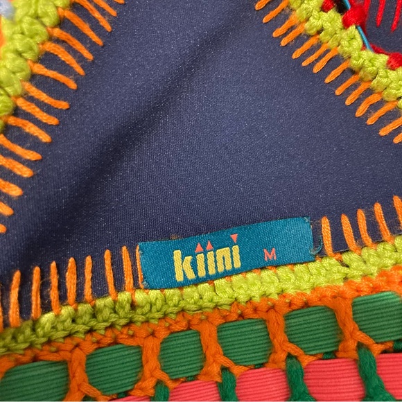 Kiini navy blue with multicolored elastic & crochet “Tasmin” two piece bikini. M - Picture 6 of 6